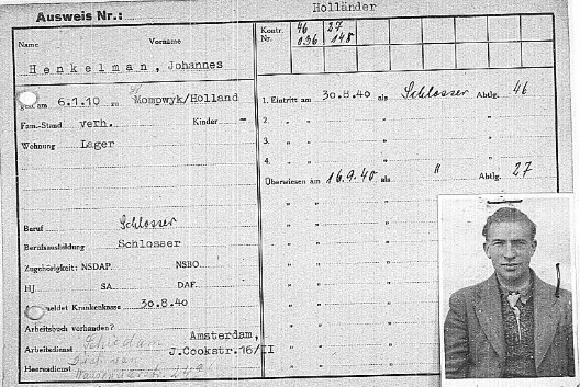 Johannes Henkelman (Ausweis)