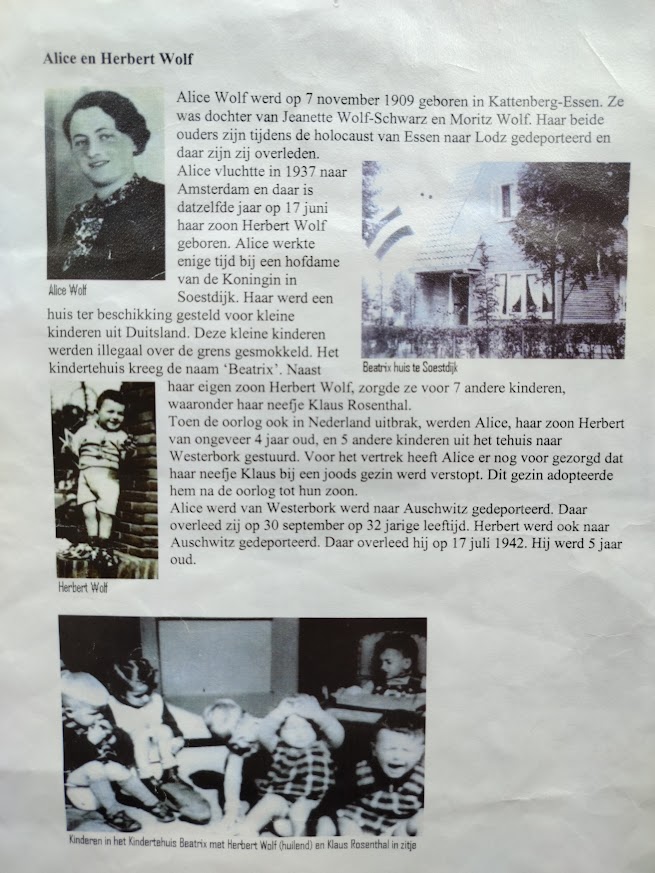 Herbert Wolf in huize Beatrix te Soest, zoon van Alice Wolf