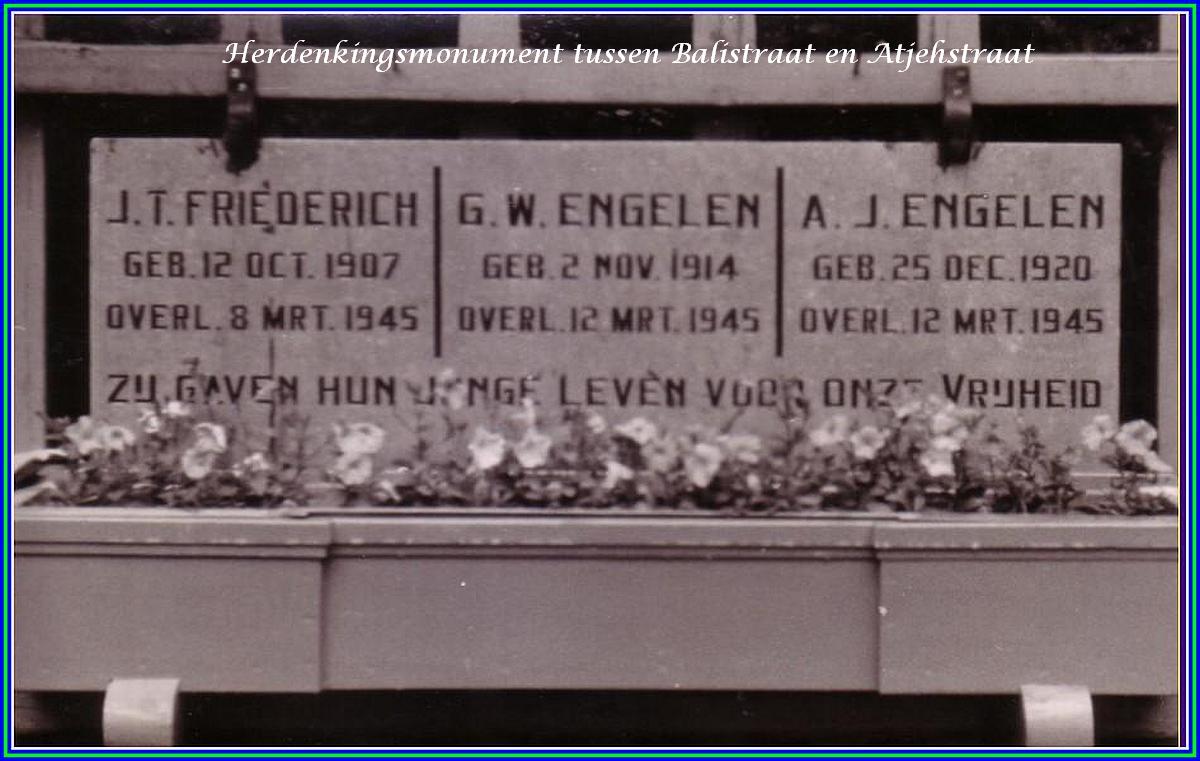 Herdenkingssteen tussen Balistraat en Atjehstraat (Binnentuin)